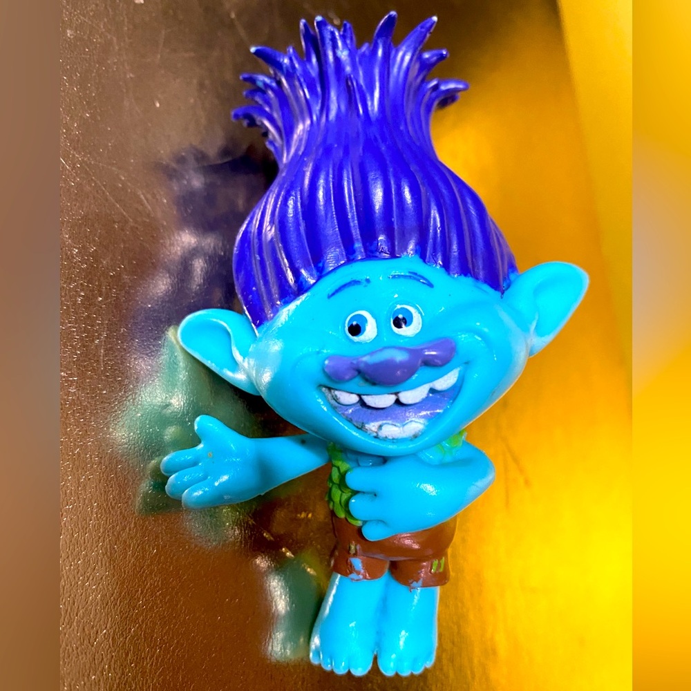 TROLLS WORLD TOUR BRANCH TROLL BLUE PVC COLLECTIBLE FIGURE DREAMWORKS 4”
